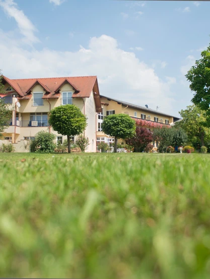 Das Hotel Gasthof Scheer mit Wiese 