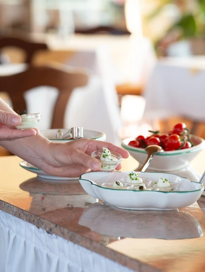 Aufstriche am Frühstücksbuffet im Hotel Scheer